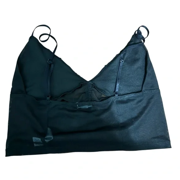 Garage Black Ruched Crop Top - Picture 2 of 2